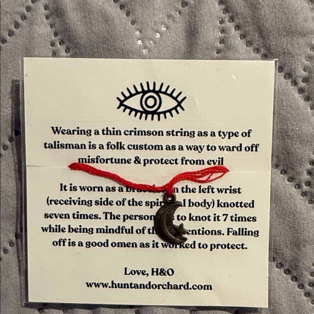 Red String Talisman Bracelet with Charm